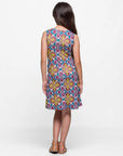 24sevenkid Girls Sleeveless Knee Length A Line Floral Print Pocket Dress