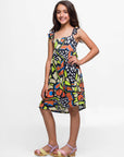 24sevenkid Girls Butterfly Print Empire Waist Sleeveless Dress
