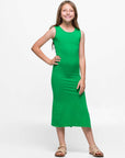 Girls Side Slit Maxi Dress Machine Washable