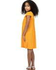 24sevenkid Girls Ruffle Cap Sleeve Knee Length Babydoll Dress