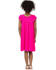 24sevenkid Girls Ruffle Cap Sleeve Knee Length Babydoll Dress