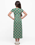 24sevenkid Girls Short Sleeve Green Maxi Dress