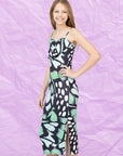 24sevenkid Girls Butterfly Print Spaghetti Strap Maxi Dress