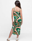 24sevenkid Girls Green Ruffle Spaghetti Strap Maxi Dress