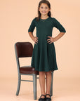 24seven Comfort Apparel Knee Length Fit and Flare Girls Comfortable Party Dress