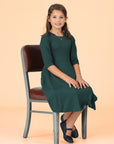 24seven Comfort Apparel Knee Length Fit and Flare Girls Comfortable Party Dress