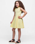 Girls Sleeveless Knee Length Fit and Flare Dress