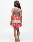 24seven Comfort Apparel Sleeveless Striped Tank Top Knee Length Girls Dress