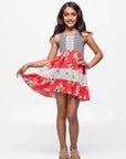 24seven Comfort Apparel Sleeveless Striped Tank Top Knee Length Girls Dress