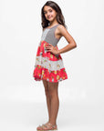 24seven Comfort Apparel Sleeveless Striped Tank Top Knee Length Girls Dress