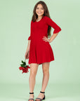 24seven Comfort Apparel Girls Elbow Length Sleeve Fit and Flare Party Dress
