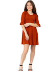 24seven Comfort Apparel Girls Elbow Length Sleeve Fit and Flare Party Dress