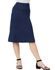 Girls Casual Solid Color Elastic Waist A Line Skirt