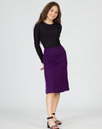 Girls Casual Solid Color Elastic Waist A Line Skirt