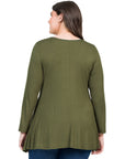 Womens Plus Size Long Sleeve Tunic Top