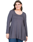 Womens Plus Size Long Sleeve Tunic Top