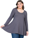 Womens Plus Size Long Sleeve Tunic Top