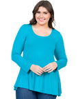 Womens Plus Size Long Sleeve Tunic Top