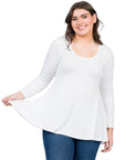 Womens Plus Size Long Sleeve Tunic Top