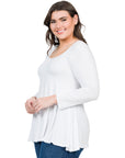 Womens Plus Size Long Sleeve Tunic Top