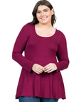 Womens Plus Size Long Sleeve Tunic Top