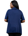 Elbow Length Sleeve Open Front Plus Size Cardigan