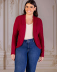 Plus Size Curved Hem Open Front Long Womens Bolero Shrug