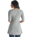 Elbow Sleeve Swing Tunic Top For Women
