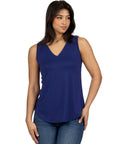 V Neck Tunic Tank Top with Round Hemline