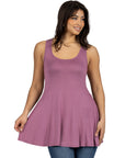Womens Scoop Neck Sleeveless Tunic Top