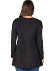 Scoop Neck Long Sleeve Shimmery Fabric Tunic Top