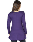 Flared Long Sleeve Henley Tunic Top
