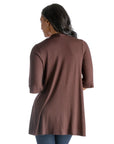 Open Front Elbow Length Sleeve Womens Cardigan