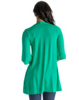 Open Front Elbow Length Sleeve Womens Cardigan