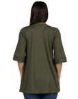 Open Front Elbow Length Sleeve Womens Cardigan