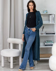 Womens Long Duster Open Front Knit Cardigan