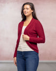Curved Hem Open Front Long Womens Bolero Shrug