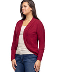 Curved Hem Open Front Long Womens Bolero Shrug