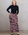 Paisley Print Fold Over Waist Maxi Skirt