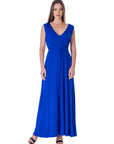 V Neck Sleeveless Belted Maxi Dress