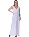 V Neck Sleeveless Belted Maxi Dress