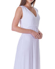 V Neck Sleeveless Belted Maxi Dress