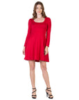 Classic Long Sleeve Flared Mini Dress