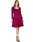 Classic Long Sleeve Flared Mini Dress