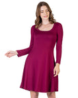 Classic Long Sleeve Flared Mini Dress
