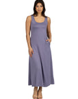 Scoop Neck Sleeveless Maxi Dress with Pockets
