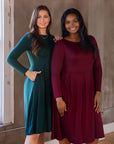 Midi Length Fit N Flare Pocket Dress