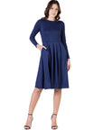 Midi Length Fit N Flare Pocket Dress