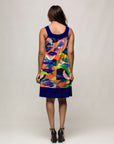 24seven Comfort Apparel Multicolor Scoop Neck Sleeveless Knee Length Dress