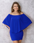 Convertible Womens Bodycon Mini Dress Ruffled Sleeve